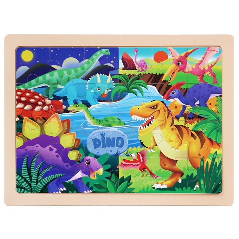 Wooden 24-Piece Puzzle Children'S Cartoon Fairy Tale Flat Wooden Puzzle Early Education Intelligence Toys - Image 1